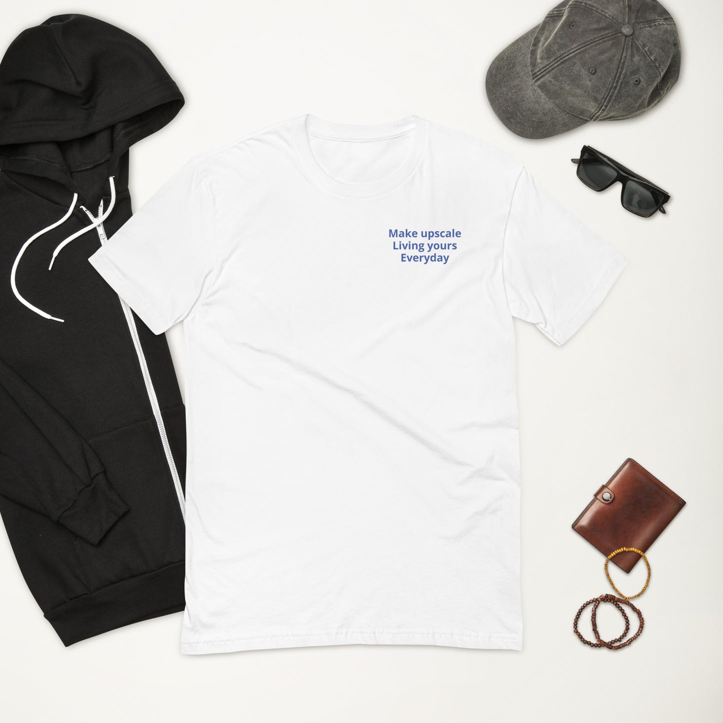 Side fading block T-shirt(blue)